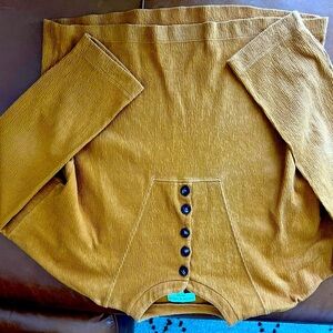 Madewell Texture and Thread 100% Cotton Henley Medium Mustard Gold